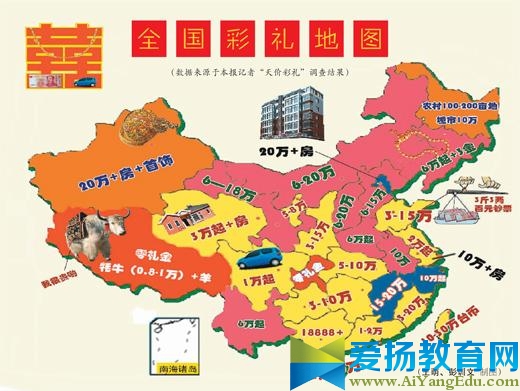 最新中国彩礼地图出炉:这里零礼金 贫困山区彩礼高于城郊区