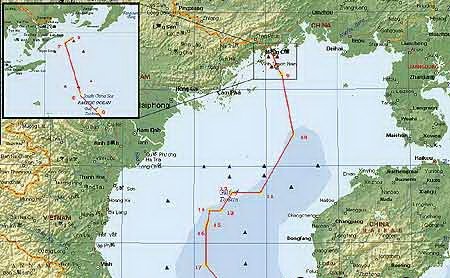 中越北部湾划界图，曝中越北部湾湾口外海域考察启动