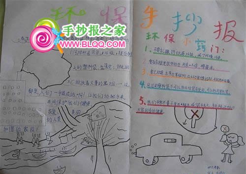 小学一年级环保手抄报作品