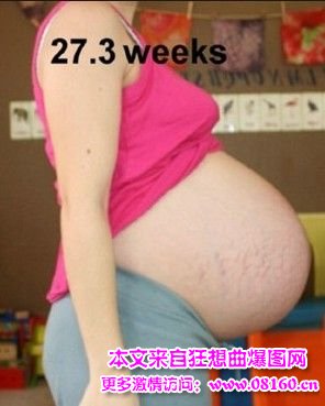 震撼：女子怀孕三胞胎全过程（图片）