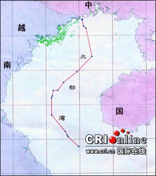 中越北部湾划界图，曝中越北部湾湾口外海域考察启动