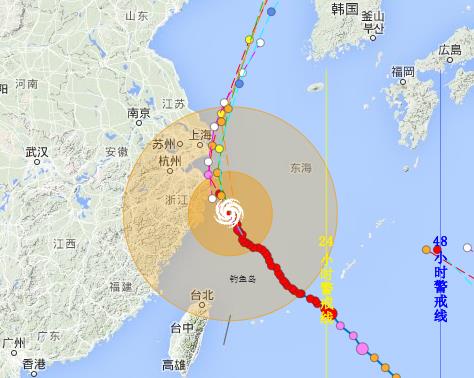 7月11日第9号台风灿鸿实时路径图 将在浙江登陆