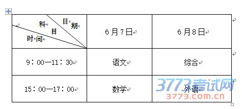 （一）考试时间